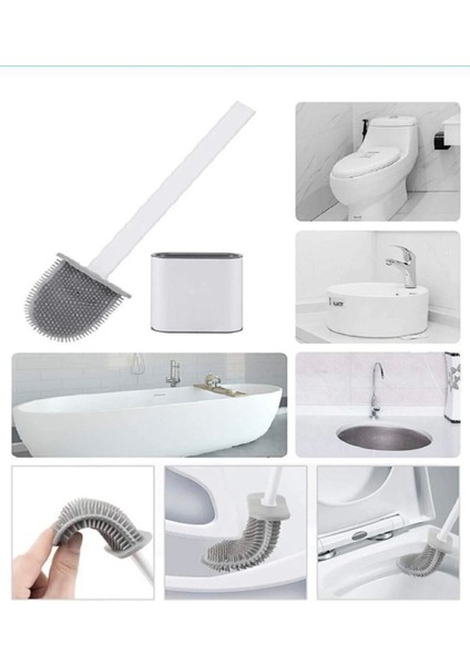 Yeşil Silikon Banyo ve Tuvalet Fırça Seti, Pratik ve Şık Tasarım fırsatları