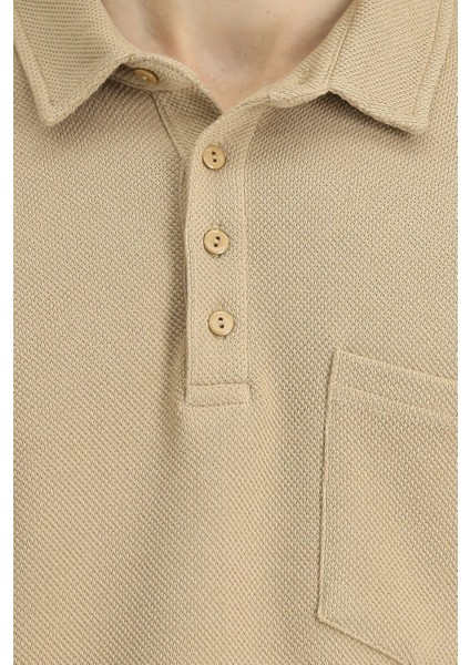 Polo Yaka Regular Fit Desenli Pamuk Sweatshırt indirimleri