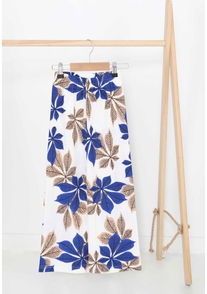 Kız Çocuk Saks Desenli Pantolon - 27378