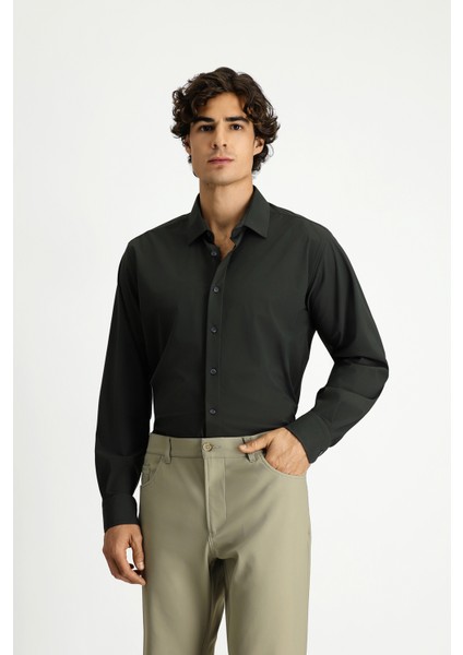 Techno-Line Uzun Kol Klasik Likralı Gömlek