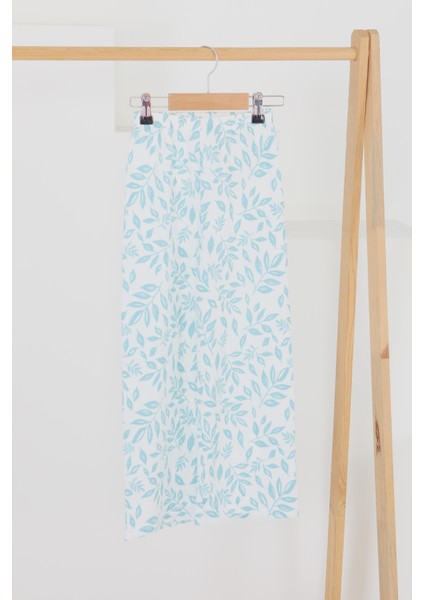 Kız Çocuk Bebe Mavi Çiçek Desenli Pantolon - 27499