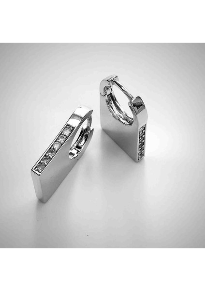 Xuping Zirkon Taşlı Dikdörtgen Küpe Gümüş fiyatları