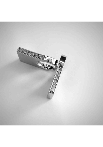 Xuping Zirkon Taşlı Dikdörtgen Küpe Gümüş modelleri