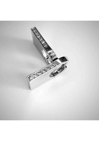 Xuping Zirkon Taşlı Dikdörtgen Küpe Gümüş fırsatları