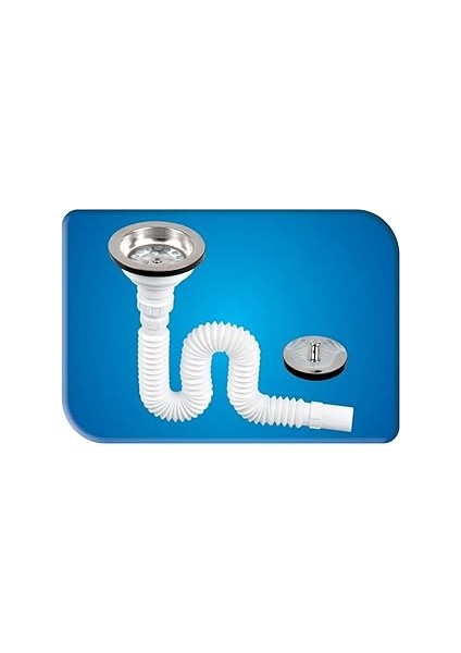 Gama Körüklü Tekli Çöpmak Sifon Geniş Kafalı