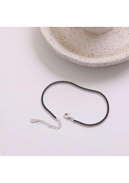 925 Ayar Gümüş Siyah Zirkon Taşlı Suyolu Bileklik fırsatları