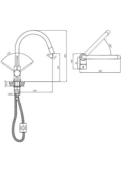 Gastro U Pull Down Mutfak Bataryası 1 Fonksiyonlu 410200504960 fiyatları