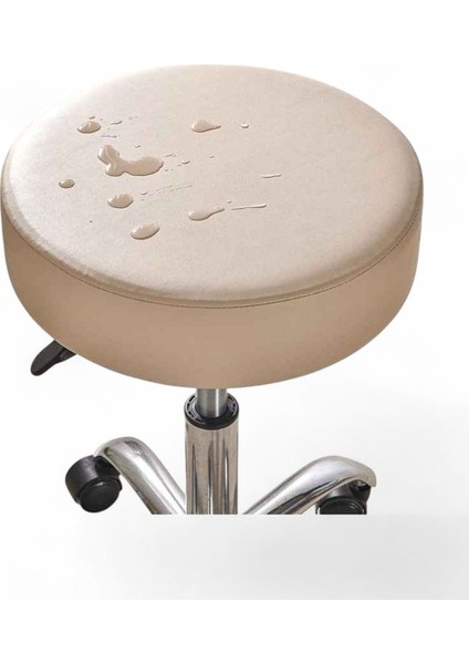 Krom Ayaklı Ofis Kasiyer Taburesi 360 Derece Tekerlekli Deri Döşeme Oturak Eczane Laboratuvar Siyah modelleri