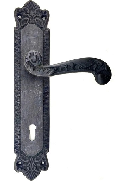 Antika Tarz Dekoratif Pirinç Sultan Oda Kapı Kolu - 270X54MM, Oksit