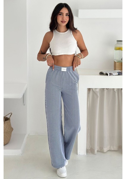 Kadın Elastik Bel Çizgili Jogger Pantolon