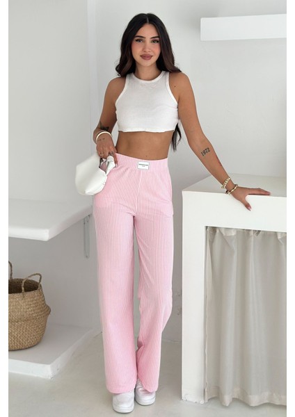 Kadın Elastik Bel Çizgili Jogger Pantolon modelleri