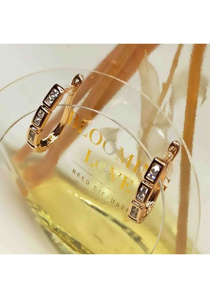 Xuping Zirkon Taşlı Oval Kare Taşlı Küpe