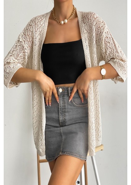 Kadın Beyaz Örgü Hırka – Püskül ve Elmas Desen Detaylı fiyatları