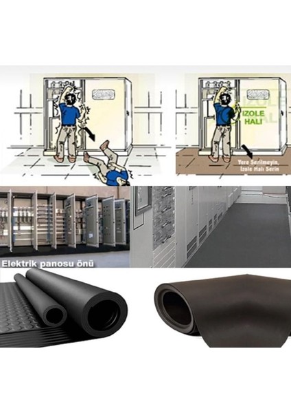 Izole Yalıtkan Paspas 5 mm 36 Kv Siyah 100 cm x 100 cm