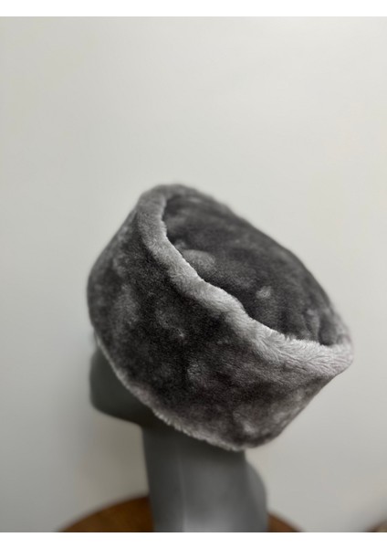 Unisex Gri Kafkas Kalpak Şapka Xl Beden (60 Cm)