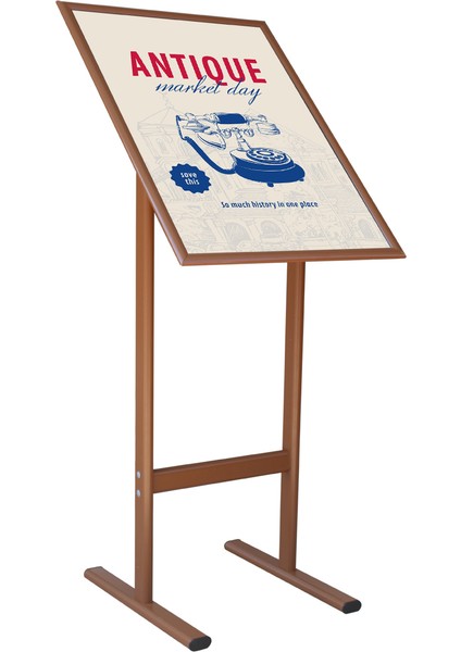 A3(29.7X42) Kahverengi T Ayaklı Menü ve Reklam Panosu Ayaklı Poster Pano