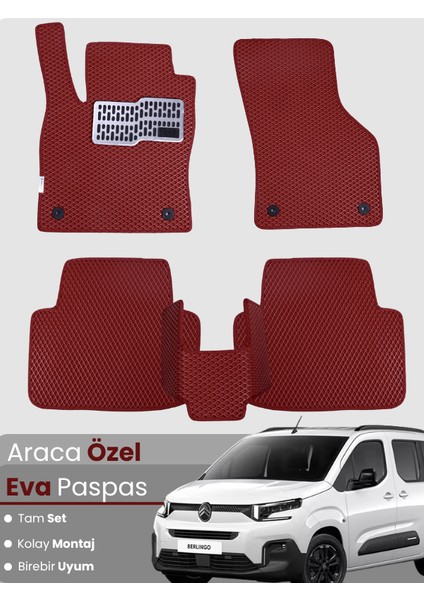 Citroen Berlingo (2019 ve Sonrası) Eva Paspas Tam Set – Birebir Uyum,araca Özel Tasarım,kolay Montaj