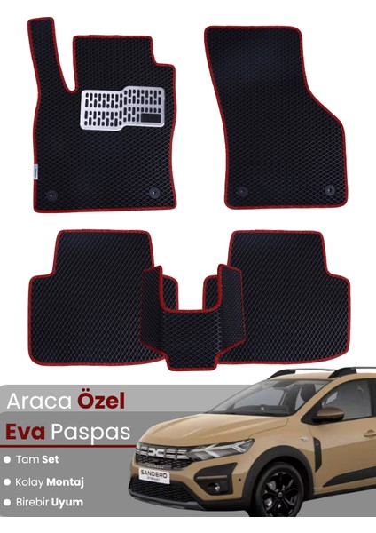 Dacia Sandero (2020-2025) Uyumlu Eva Paspas Tam Set – Birebir Uyum,su Geçirmez,kolay ve Hızlı Montaj