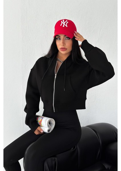 Kadın Gri Fermuarlı Oversize Hoodie – Günlük & Sokak Stili