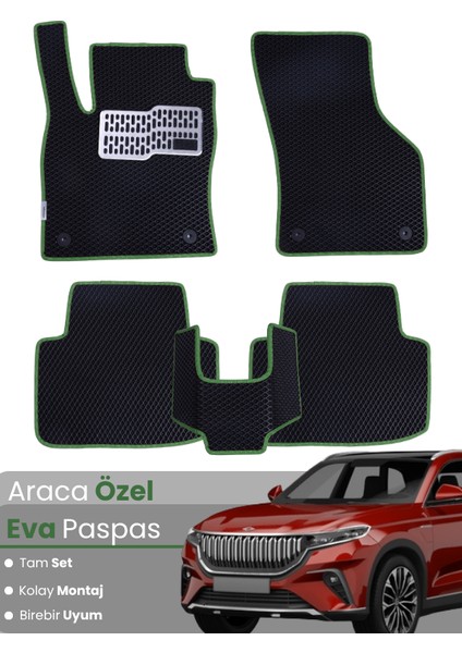 Togg T10X (2023-2025) Uyumlu Eva Paspas Tam Set–araca Özel,su Geçirmez,hızlı ve Kolay Montaj