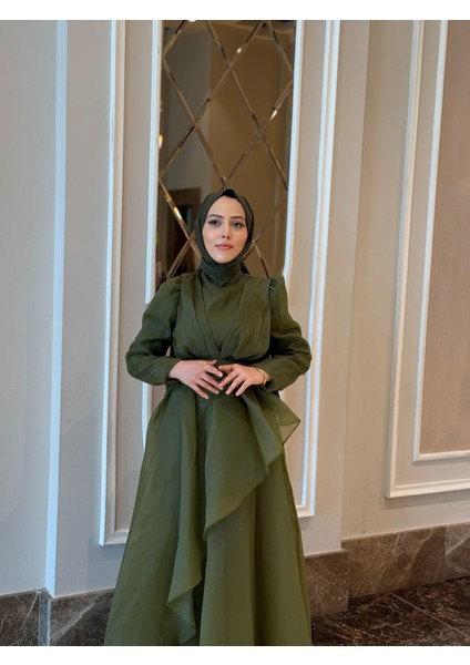 Kadın Abiye Tesettür Elbise Lila – Asimetrik Şifon Tül Katlı Prenses Model fiyatları