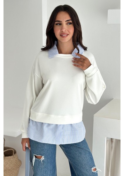Kadın Gömlek Detaylı Sweatshirt – Katmanlı Tasarım fiyatları