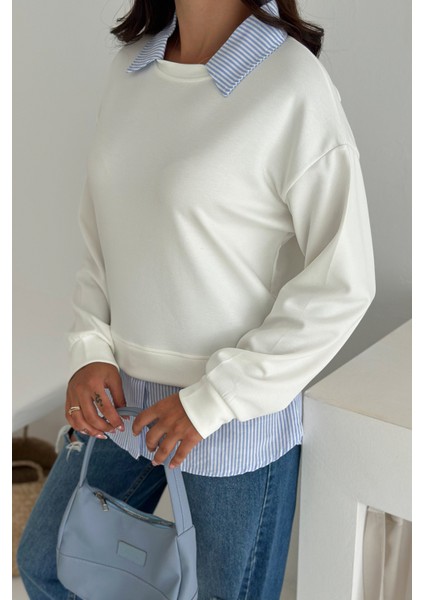 Kadın Gömlek Detaylı Sweatshirt – Katmanlı Tasarım modelleri