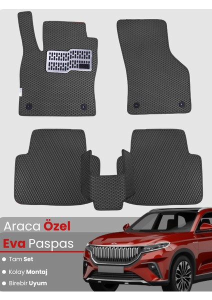 Togg T10X (2023-2025) Uyumlu Eva Paspas Tam Set–araca Özel,su Geçirmez,hızlı ve Kolay Montaj