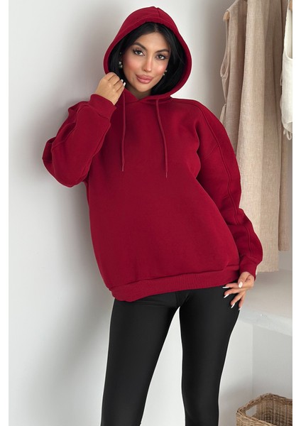 Kadın Oversize Kapüşonlu Sweatshirt – Rahat Kesim & Yumuşak Dokulu