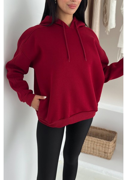 Kadın Oversize Kapüşonlu Sweatshirt – Rahat Kesim & Yumuşak Dokulu