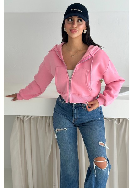 Kadın Gri Fermuarlı Oversize Hoodie – Günlük & Sokak Stili fiyatları