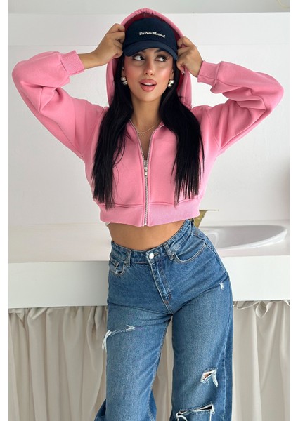 Kadın Gri Fermuarlı Oversize Hoodie – Günlük & Sokak Stili fırsatları