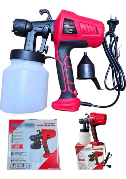 Elektrikli Boya Tabancası, Güçlü 600W Motoru Dikey, Yatay ve Dairesel Püskürtme