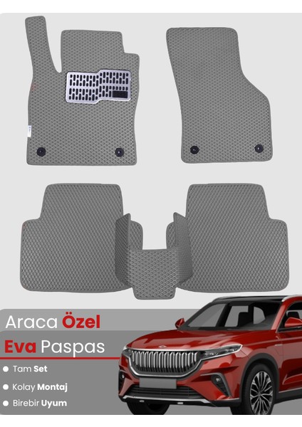 Togg T10X (2023-2025) Uyumlu Eva Paspas Tam Set–araca Özel,su Geçirmez,hızlı ve Kolay Montaj