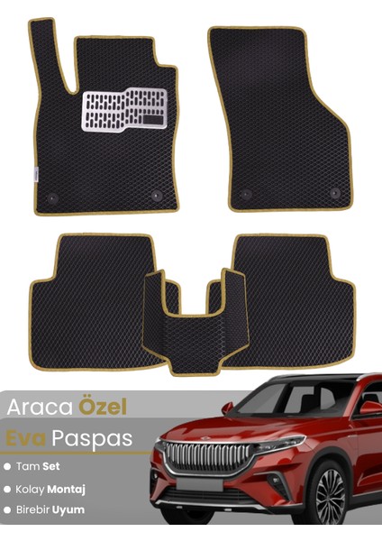 Togg T10X (2023-2025) Uyumlu Eva Paspas Tam Set–araca Özel,su Geçirmez,hızlı ve Kolay Montaj