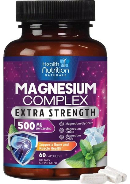 Magnesium Complex 500 Mg – 4 Farklı Magnezyum Formu – Yüksek Emilimli Formül – 60 Kapsül