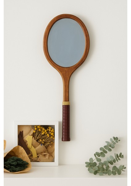 Ahşap Duvar Aynası Vintage Tenis Raket fiyatları