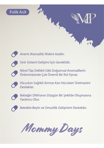 Mommy Days Hamilelik Dönemi Vitamin ve Mineral Takviyesi – Folik Asit, Kalsiyum, B12, B6 – 30 Kapsül fırsatları