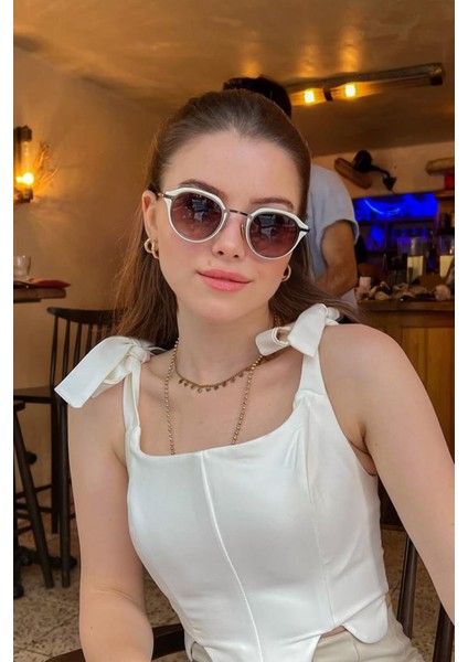 Kadın Güneş Gözlük Metal Çerçeve UV400 Koruma