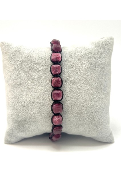 Sertifikalı Yakut Küp Kesim Makrome Doğal Taş Bileklik 6mm modelleri