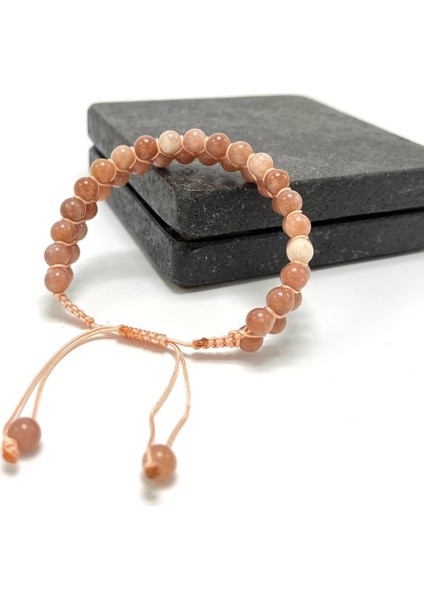 Sertifikalı Güneş Taşı Çift Sıra Doğal Taş Makrome Bileklik Ayarlanabilir Ölçü modelleri