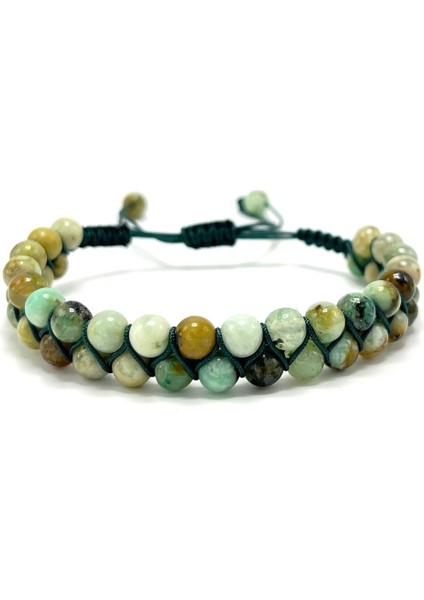 Sertifikalı Krizokol Çift Sıra Doğal Taş Makrome Bileklik Ayarlanabilir Ölçü fiyatları