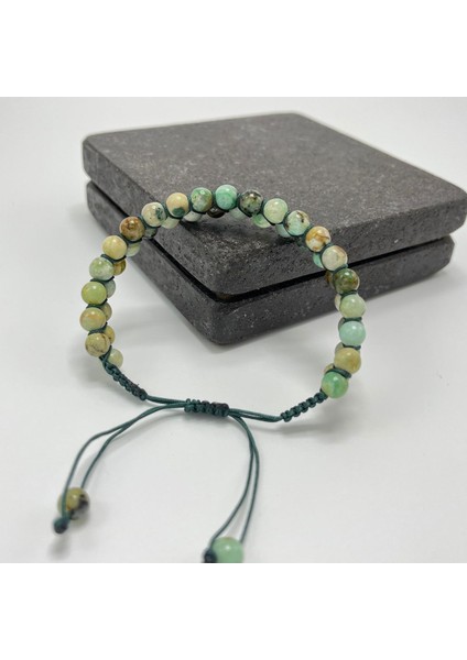 Sertifikalı Krizokol Çift Sıra Doğal Taş Makrome Bileklik Ayarlanabilir Ölçü modelleri