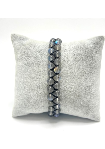 Sertifikalı Labrodorit Doğal Taş 6mm Çift Sıra Doğal Taş Makrome Bileklik Ayarlanabilir Ölçü fırsatları