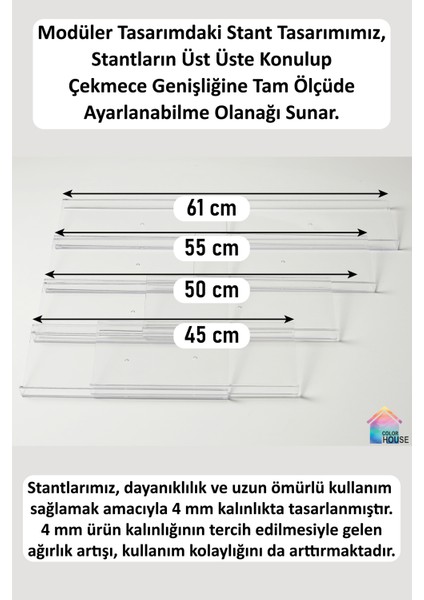 8 Adet Çekmece Içi Baharatlık Düzenleyici Organizer Pleksi Stant 30,5 cm x 13 cm (Kavanozları Hariçtir) fiyatları