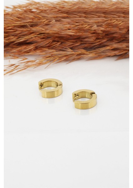 Kadın 316L Paslanmaz Çelik Basic Geometrik 1 cm Halka Model Klipsli Küpe fiyatları