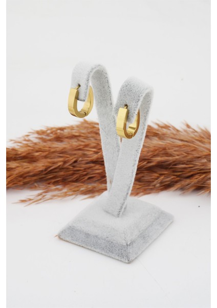 Kadın Çelik Basic Geometrik 1.5 cm Elips Moldel Klipsli Küpe modelleri