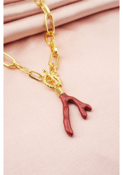 Kadın Özel Tasarım Dal Figürlü Kalın Zincirli Kolye modelleri