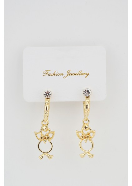 Kadın Dorika ve Baykuş Detaylı Küpe