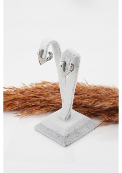 Kadın Çelik Basic Geometrik 1.5 cm Kalp Model Klipsli Küpe fiyatları